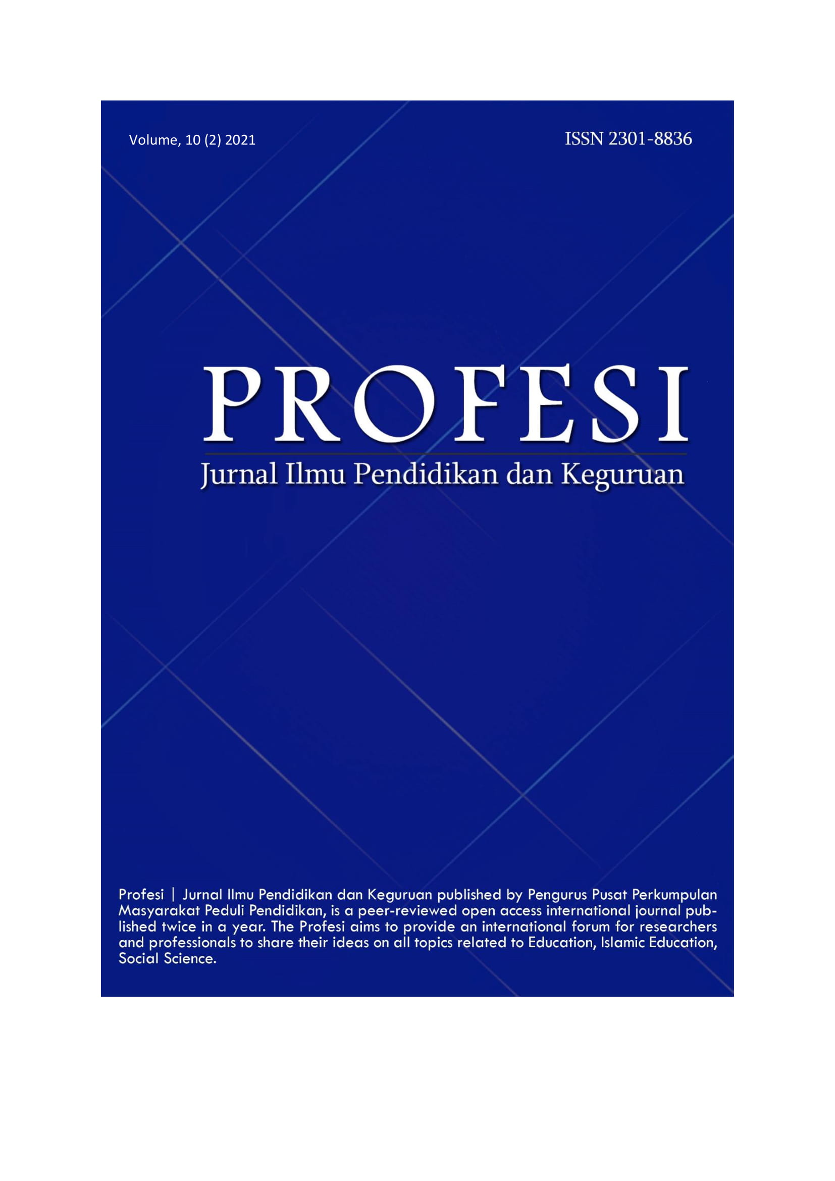 					View Vol. 10 No. 2 (2021): Profesi | Jurnal Ilmu Pendidikan dan Keguruan
				